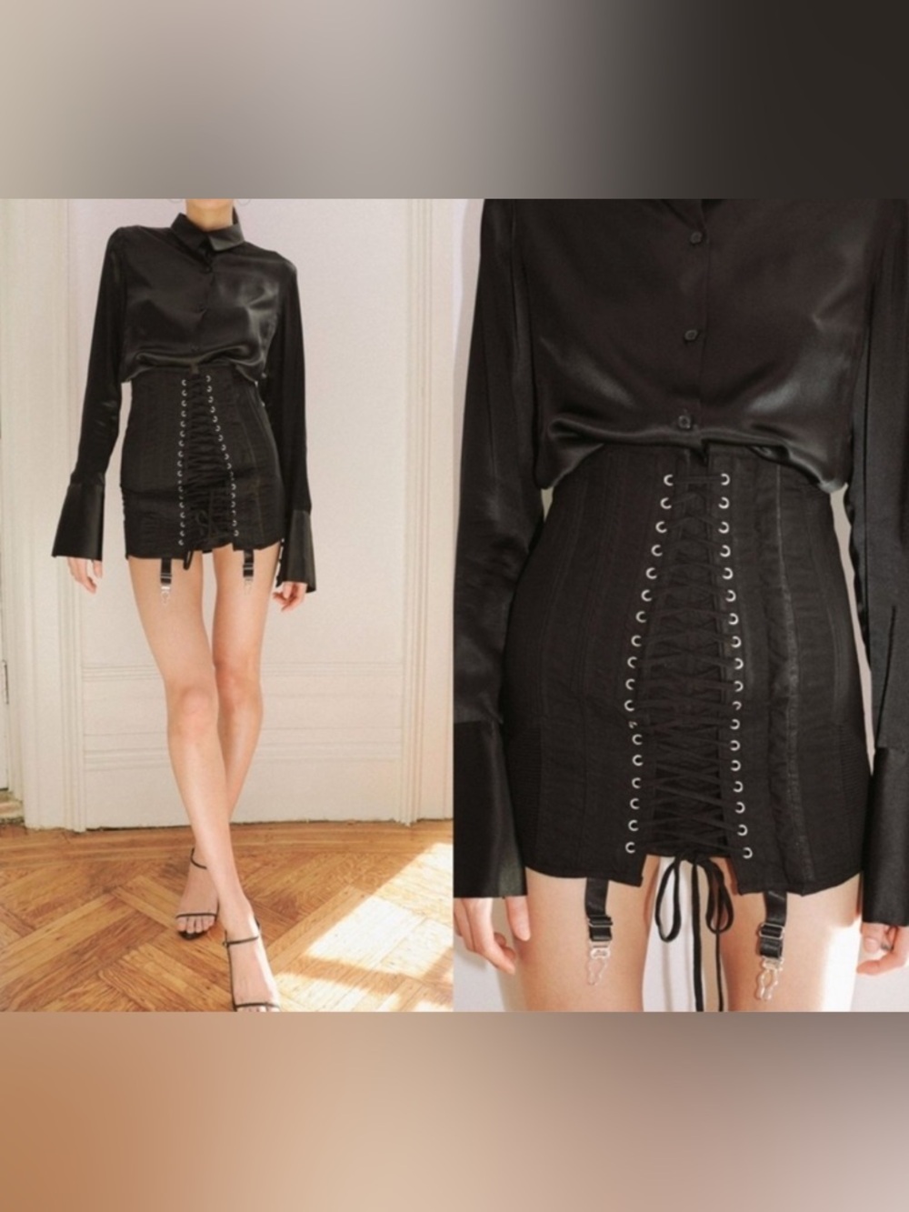 ORSEUND IRIS rare gamine corset mini skirt